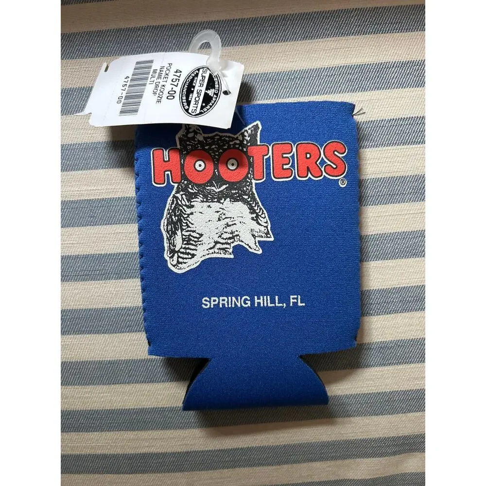 New Hooters Vintage Can Bottle Blue Koozie from Spring Hill Florida 🌴🦩